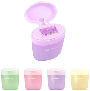 Dvojité plastové ořezávátko Kores Deposito Pastel - mix barev