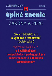 E-kniha Aktualizácia V/1 2020  - Zákon o výchove a vzdelávaní - Školský zákon