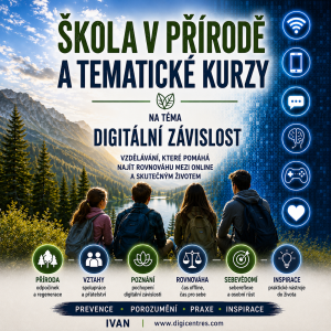 E-kniha Škola v přírodě a tematické kurzy na téma digitální závislost.