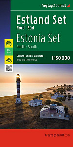 Estonsko - sever a jih 1:150 000 / silniční mapa