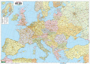 Evropa nástěnná mapa politická 1:3 500 000