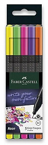 Faber - Castel Sada popisovačů Grip 0,4 - neon 5 ks