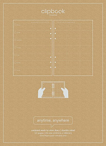 Filofax kalendář nedatovaný týden na 2 strany