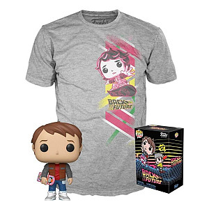 Funko POP & Tee: Back to the Future - Marty w/Hoverboard (velikost M)