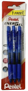 Gelové pero EnerGel Pentel 0,5 mm, modré - sada 3 ks