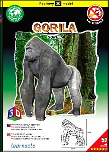 Gorila – Papírový 3D model/52 dílků