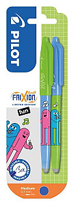 Gumovací roller FriXion Ball 07, Friends Ltd., R., BL, 2ks, sv.zelená/nebeská modř, FUN