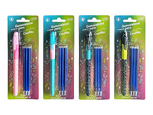 Gumovatelné pero CONCORDE CoolMix, modrá náplň, 0,7mm, 3ks náplně