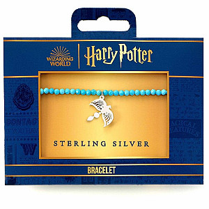Harry Potter Náramek se stříbrným přívěskem - Diadém Roweny z Havraspáru (modrý)