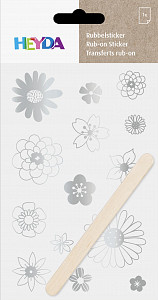 HEYDA Propisoty 10 x 19 cm - květy stříbrné