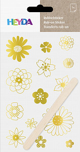 HEYDA Propisoty 10 x 19 cm - květy zlaté