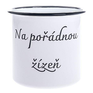Hrnek smaltový dekorační Na pořádnou žízeň 1000 ml
