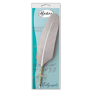 Husí brk s kovovým hrotem Aladine - bílý