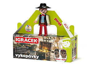 Igráček Pirát - figurka s vykopávkami lebek Silvera a Kidda