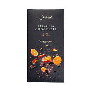 ISPIRITI Hořká čokoláda 61% s kousky pomeranče 80g