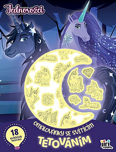 Jednorožci - Omalovánky se svítícím tetováním