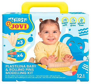 JOVI BABY plastelína 4x38g + 3 dřevěné válečky