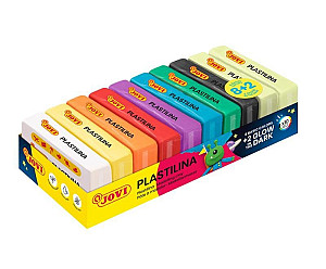 JOVI Glow plastelína 10x50g ( 8 základních barev + 2 barvy svítící ve tmě)