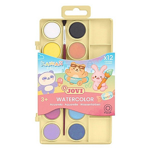 JOVI Kawaii vodové barvy 12 ks + štětec