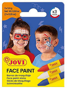 JOVI obličejové tužky 3x5,6g - bílá, červená a modrá
