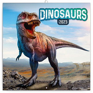 Kalendář 2023 poznámkový: Dinosauři, 30 × 30 cm