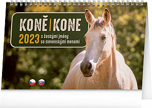 Kalendář 2023 stolní: Koně CZ/SK, 23,1 × 14,5 cm