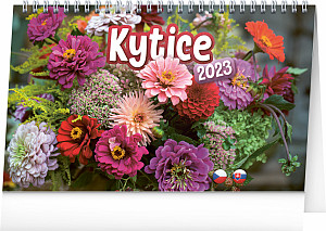 Kalendář 2023 stolní: Kytice CZ/SK, 23,1 × 14,5 cm