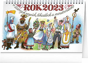 Kalendář 2023 stolní: Lidová přísloví III. na rok 2023 - Kamila Skopová, 23,1 × 14,5 cm