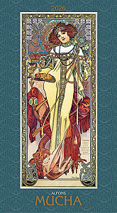 Kalendář 2026 Alfons Mucha, nástěnný, 33 x 60 cm