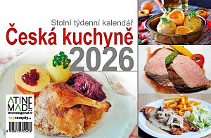Kalendář 2026 Česká kuchyně, stolní, týdenní, 15 x 22,5 cm