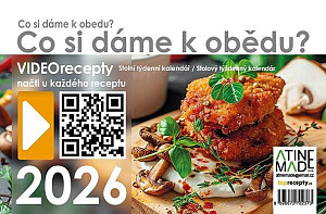 Kalendář 2026 Co si dáme k obědu, stolní, týdenní, 15 x 22,5 cm