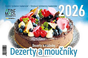 Kalendář 2026 Dezerty a moučníky, stolní, týdenní, 15 x 22,5 cm