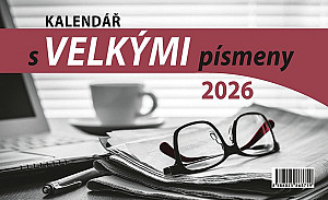 Kalendář 2026 s velkými písmeny, stolní, 23 x 14 cm