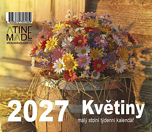 Kalendář 2027 Květiny, malý stolní, týdenní, 13 x 15 cm