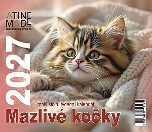 Kalendář 2027 Mazlivé kočky, malý stolní, týdenní, 13 x 15 cm