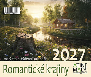 Kalendář 2027 Romantické krajiny, malý stolní, týdenní, 13 x 15 cm