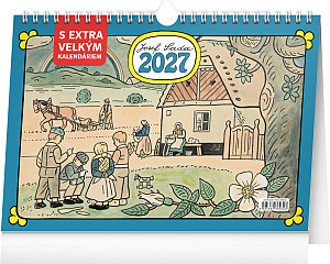 Kalendář 2027 stolní: Josef Lada s extra velkým kalendáriem, 30 x 21 cm