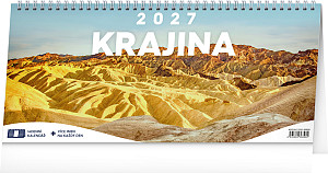 Kalendář 2027 stolní: Krajina - 14denní, 33 x 14,5 cm