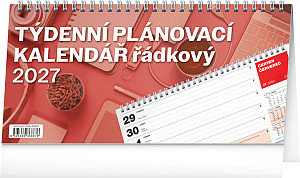 Kalendář 2027 stolní: Plánovací řádkový, 25 x 12,5 cm