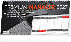 Kalendář 2027 stolní: Premium Manager, 32 x 16 cm