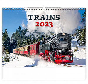 Kalendář nástěnný 2023 - Trains