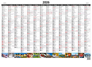 Kalendář nástěnný 2026 - Plánovací roční mapa A1 obrázková