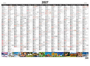 Kalendář nástěnný 2027 - Plánovací roční mapa  A1 obrázková