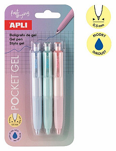 Kapesní gelová pera 3ks