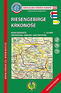 KČT 22 Riesengebirge, Krkonoše 1:50 000 / turistická mapa - německy (2018)