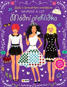 Kniha s diamantovými samolepkami Módní přehlídka - Navrhuj a Lep