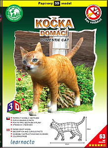 Kočka domácí – Papírový 3D model/63 dílků