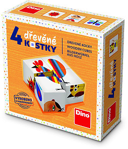 Kohout - Dřevěné kostky 4 ks