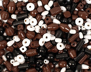 Korálky dřevěné hnědé big 450 ks