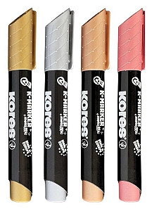 Kores kreativní popisovač K-Marker Metallic set 4 ks, metalické barvy